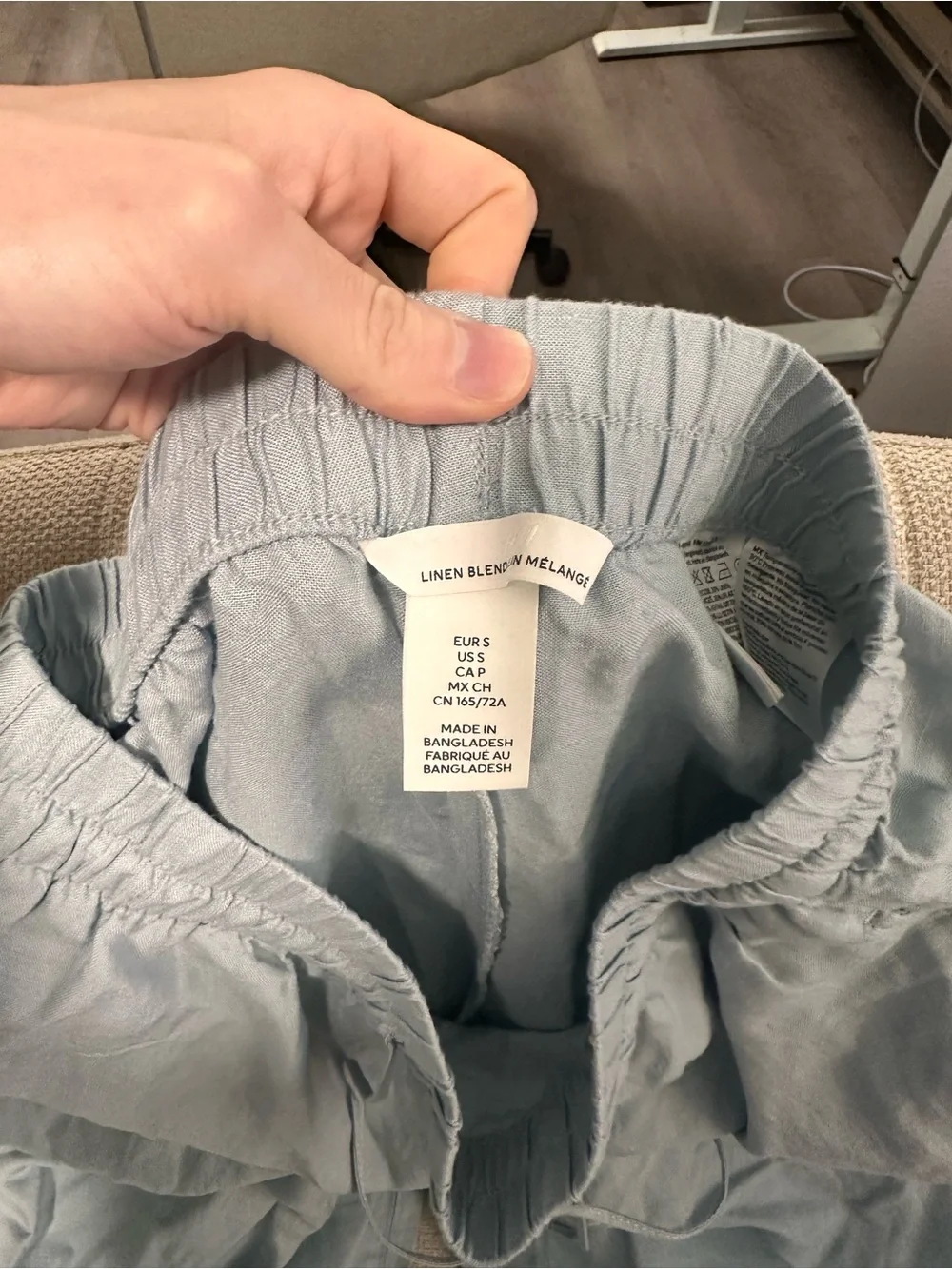 H&M linen pants dusty blue